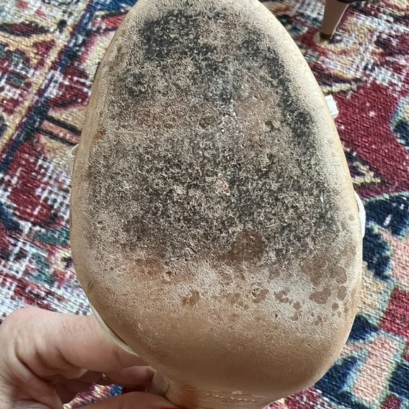 PRADA Champagne Gold T-Strap Satin Sandals SZ 38 - Picture 7 of 7